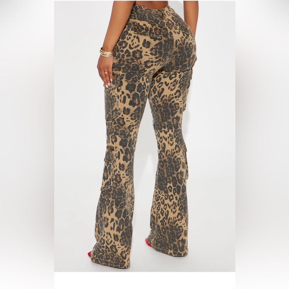 Fashion Nova Animal Print Flare Pants